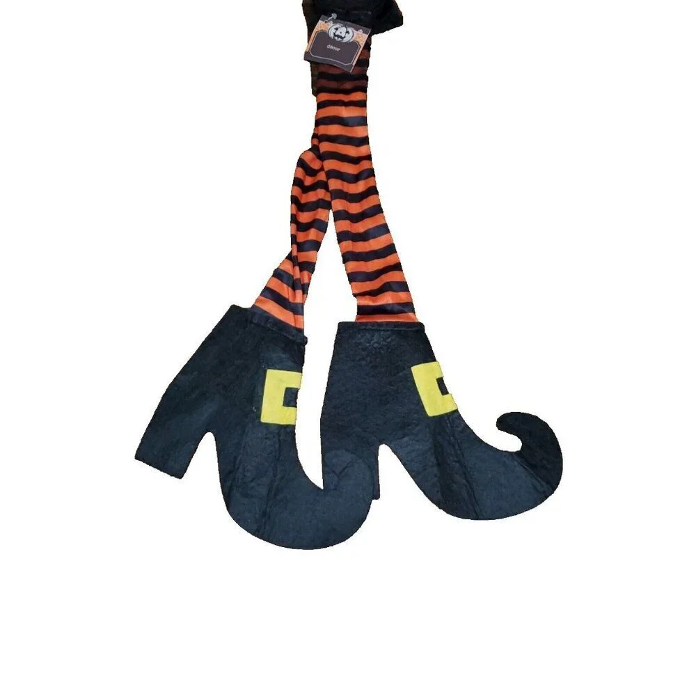 Witch Legs Feet Door Hanger Halloween Decoration Tulle Decor
